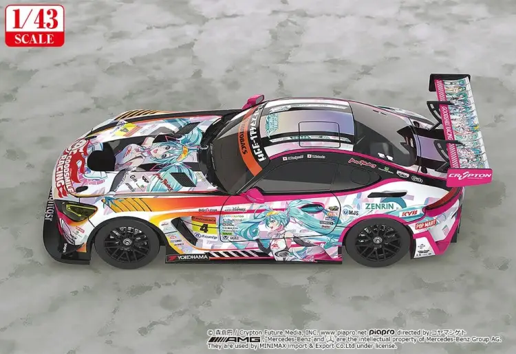 Good Smile Racing - Hatsune Miku GT Project 1/43 Scale Model Car - Hatsune Miku AMG 2021 SUPER GT 100th Race Commemorative Ver.