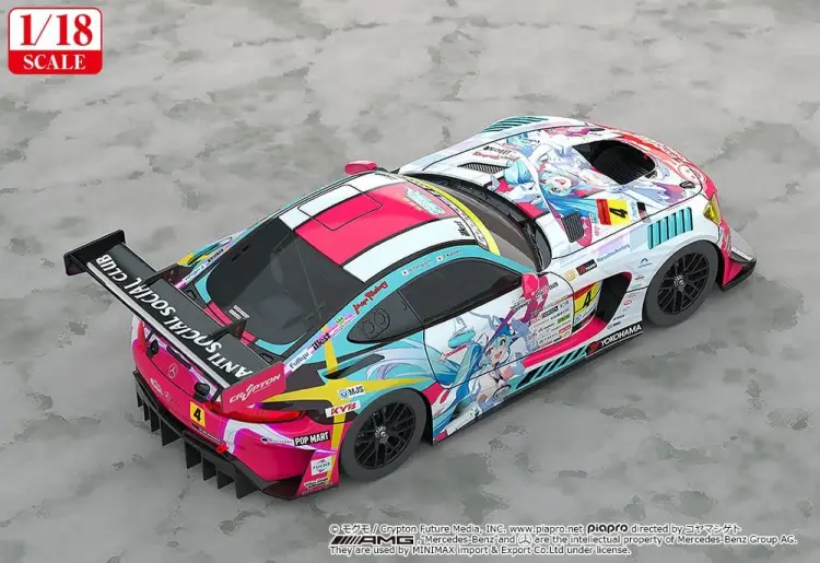 Good Smile Racing - Hatsune Miku GT Project 1/18 Scale Model Car Good Smile Hatsune Miku AMG 2024 Season Opening Ver. 26 cm