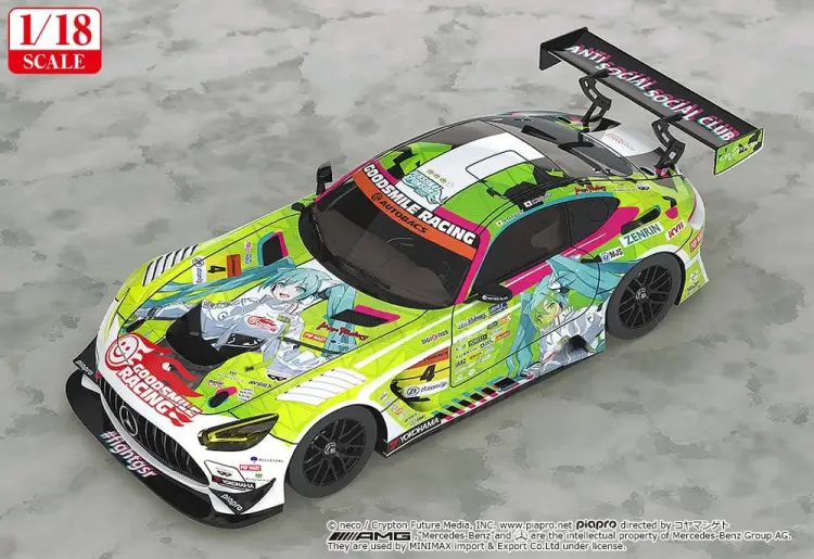 Good Smile Racing - Hatsune Miku GT Project 1/18 Scale Model Car - Good Smile Hatsune Miku AMG 2022 Season Opening Ver. 26 cm