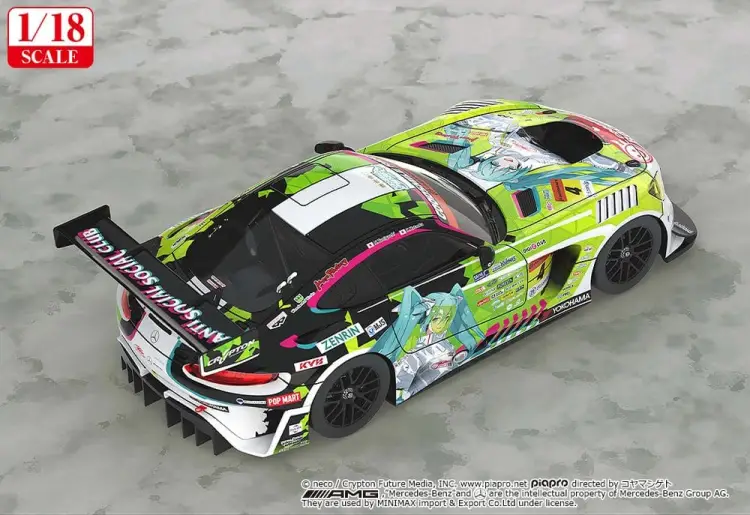 Good Smile Racing - Hatsune Miku GT Project 1/18 Scale Model Car - Good Smile Hatsune Miku AMG 2022 Season Opening Ver. 26 cm