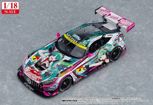 Good Smile Racing - Hatsune Miku GT Project 1/18 Scale Model Car - Good Smile Hatsune Miku AMG 2020 SUPER GT Okayama Test Version 26 cm
