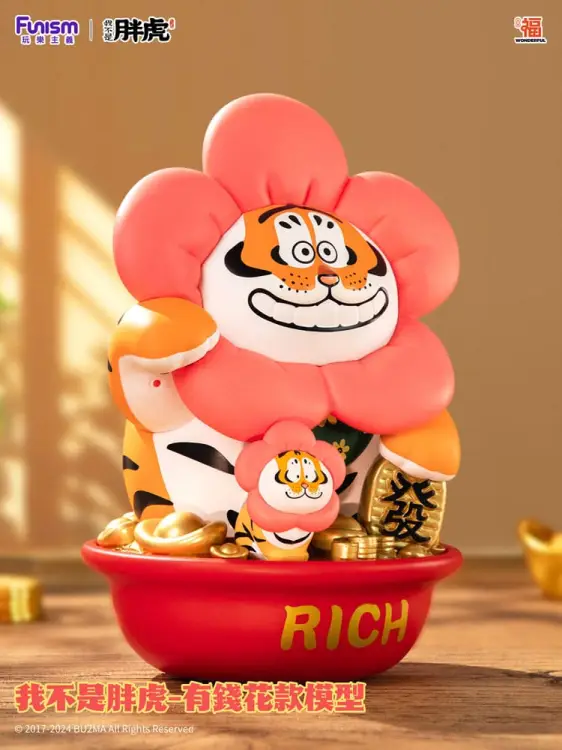 Funism I Am Not Fat Tiger - Alexander the Tiger - Rich Flower Statue
