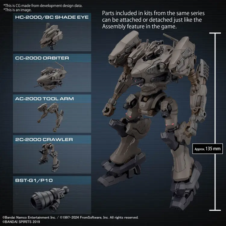 Bandai Armored Core VI - RaD CC-2000 Orbiter Nightfall Model Kit