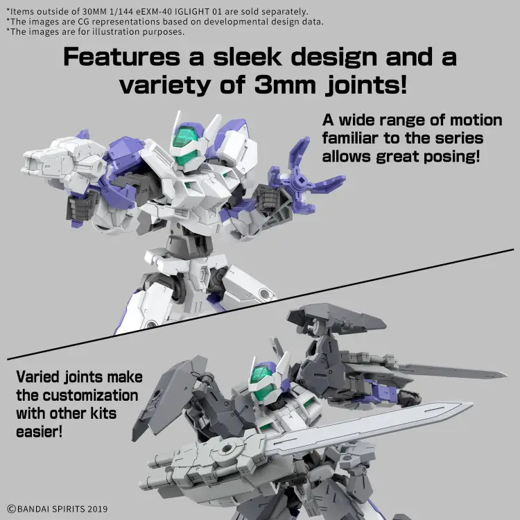 Bandai Gundam - eEXM-40 IGLIGHT 01 - 30MM 1/144 Model Kit