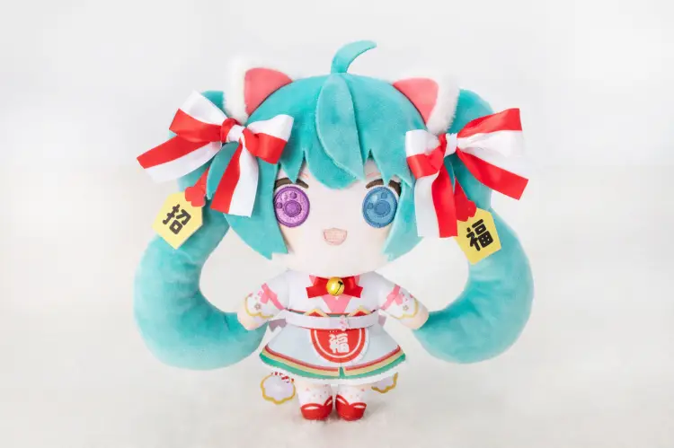Hatsune Miku x Maneki-Neko White Cat Plush 22cm