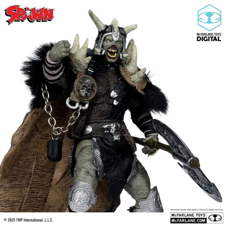 McFarlane Toys - Spawn Action Figure Bloodaxe with Horse (Spawn: The Dark Ages) (McFarlane Toys 30th Anniversary) (Gold Label) 18 cm