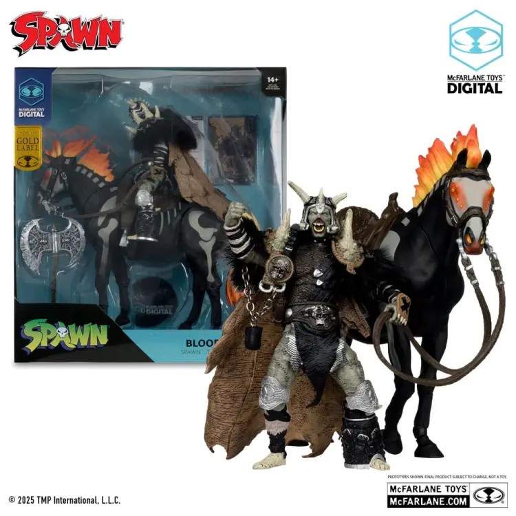 McFarlane Toys - Spawn Action Figure Bloodaxe with Horse (Spawn: The Dark Ages) (McFarlane Toys 30th Anniversary) (Gold Label) 18 cm