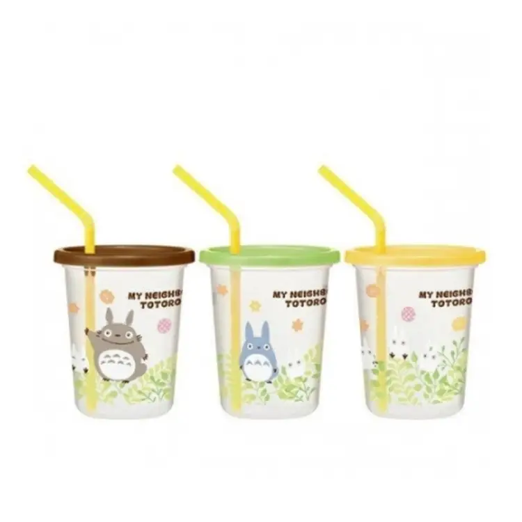 STUDIO GHIBLI - Totoro - Zestaw 3 kubków z pokrywką i słomką 320ml