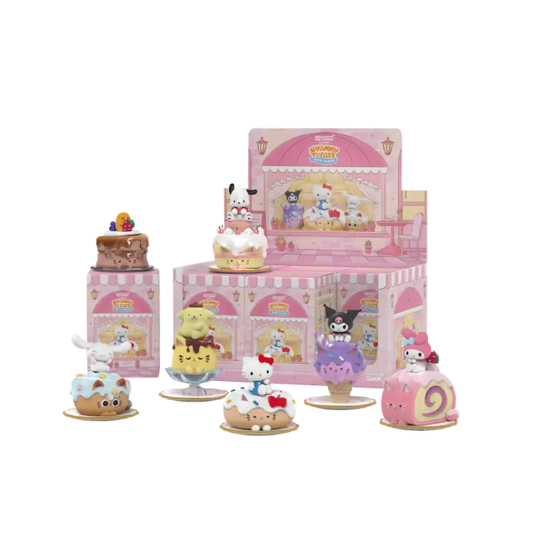 Mighty Jaxx Sanrio - Nyammy Treats Sanrio Cafe Series Display 6 Figurek