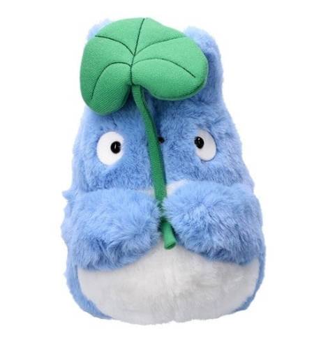 Semic Ghibli - Blue Totoro with leaf - Nakayoshi Plush