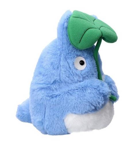 Semic Ghibli - Blue Totoro with leaf - Nakayoshi Plush