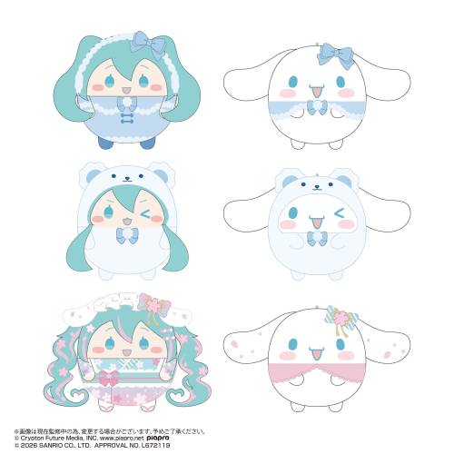 Hatsune Miku x Cinnamoroll - Hatsune Miku & Cinnamoroll - Fuwakororin 4 (6 sztuk) Pluszaków