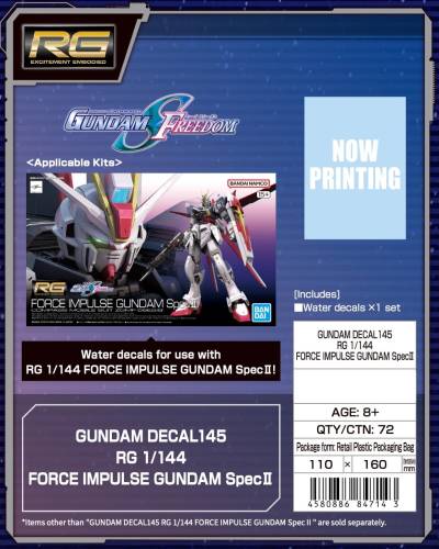 Bandai Gundam - Decal 145 RG 1/144 Force Impulse Gundam Spec II