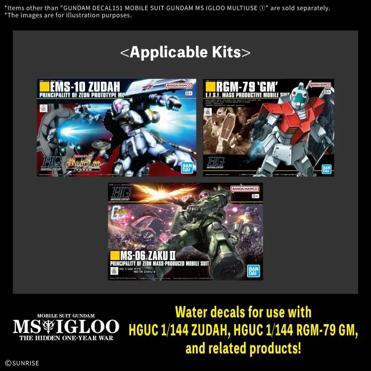Bandai Model Kit Gundam - Decal 151 Gundam MS Igloo Multiuse 1