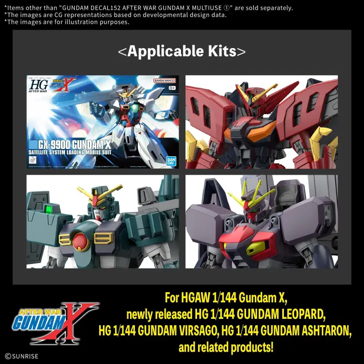 Bandai Gundam - Decal 152 After War Gundam X Mutiuse 1