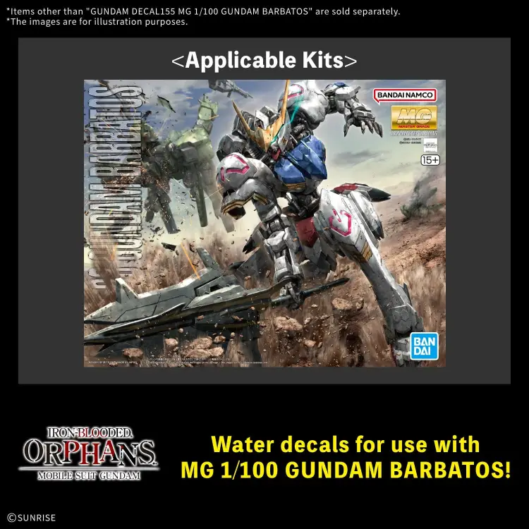 Bandai Gundam - Gundam Barbatos - Decal 155 MG 1/100