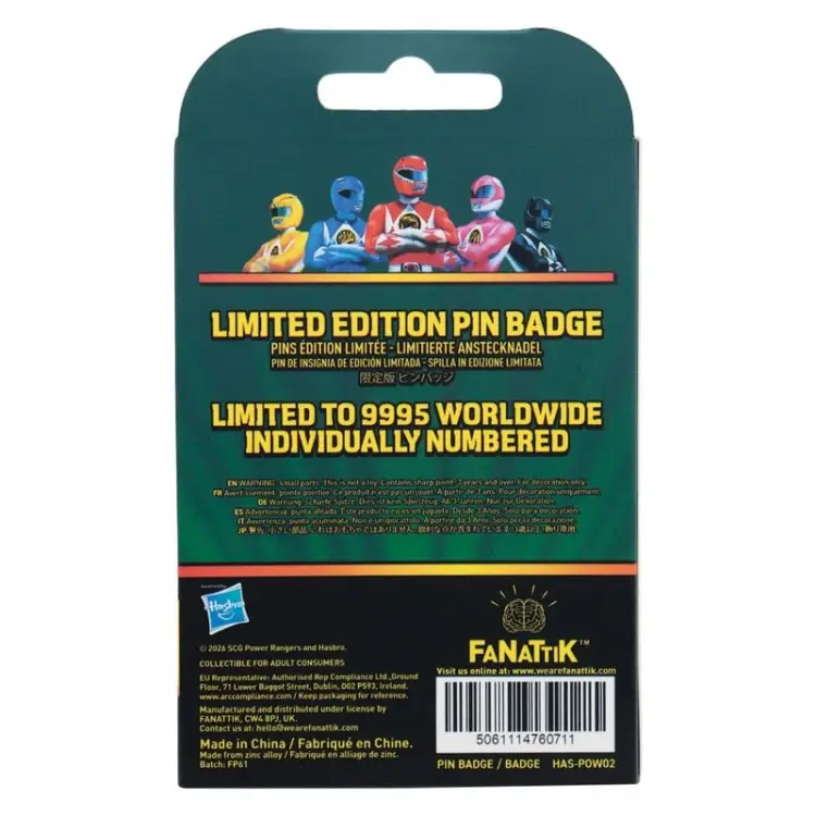 Fanattik Power Rangers - Green Ranger - Limited Edition Pin