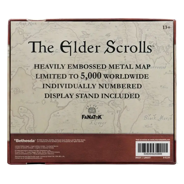 Fanattik The Elder Scrolls - Limited Edition Metal Map of Tamriel