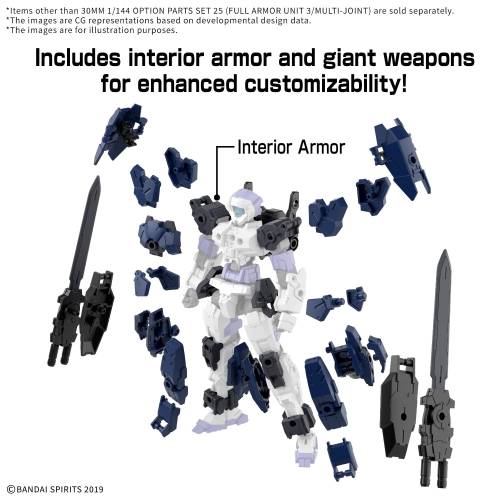 Bandai Model Kit Gundam - 30MM - Option Part Set 25 (Full Armor Unit 3/Multi-Joint)