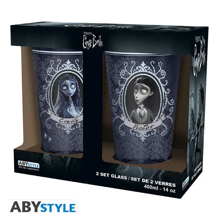 ABYstyle Corpse Bride - Victor & Emily - Zestaw 2 szklanek XXL 400ml