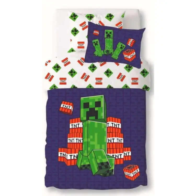 AyMax - MINECRAFT - Creeper TNT - Duvet Cover 140x200cm + 65x65cm