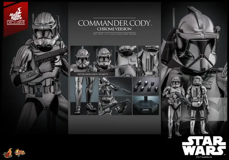 Hot Toys Star Wars Movie Masterpiece 1/6 - Commander Cody (Chrome Version) Hot Toys Exclusive