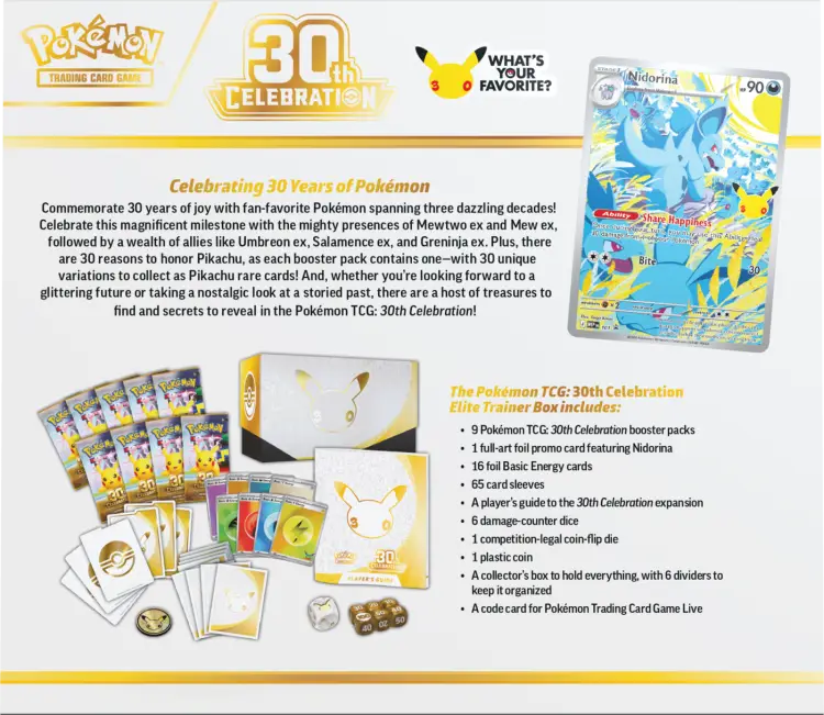 Karty Pokémon: 30th Celebration - Elite Trainer Box