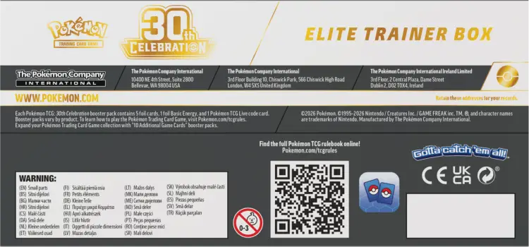 Karty Pokémon: 30th Celebration - Elite Trainer Box