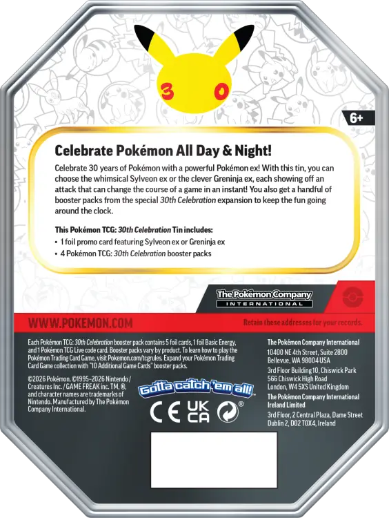 Karty Pokémon: 30th Celebration - Tin - Greninja ex