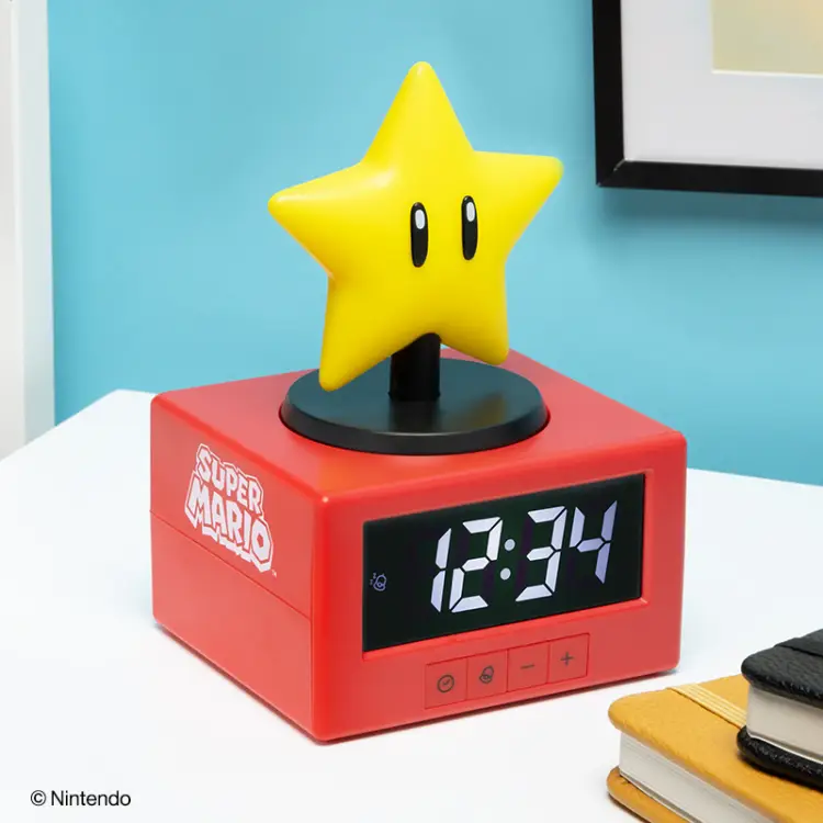 SUPER MARIO - Super Star - Icon Lamp Budzik 4,7 cala