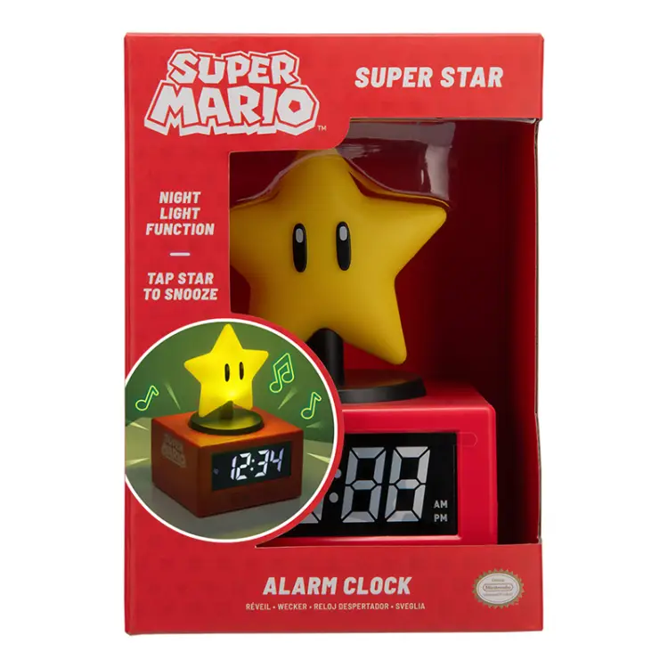 SUPER MARIO - Super Star - Icon Lamp Budzik 4,7 cala