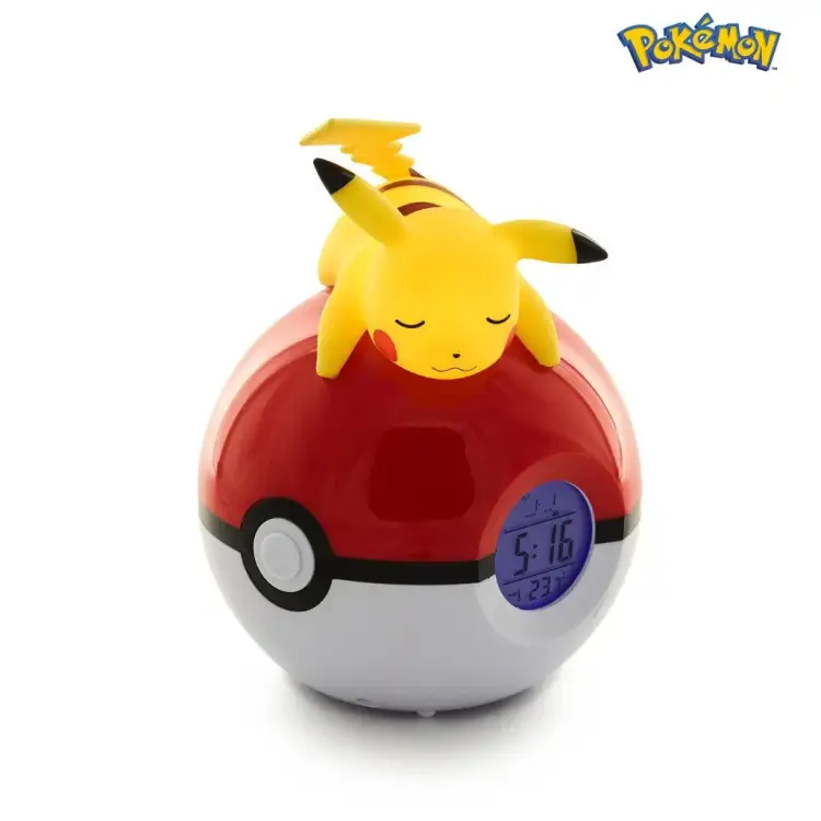 POKEMON - Pikachu Pokeball - Budzik z lampką LED