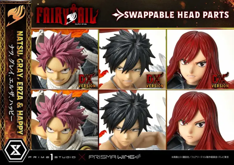 FAIRY TAIL - Natsu, Gray, Erza, Happy - Statuetka Del. Bonus Vers. 1/7 57cm