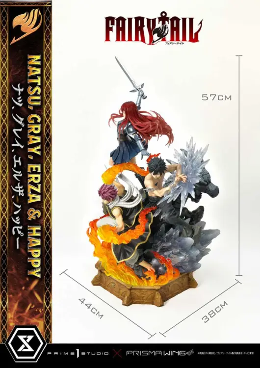 FAIRY TAIL - Natsu, Gray, Erza, Happy - Statuetka Del. Bonus Vers. 1/7 57cm