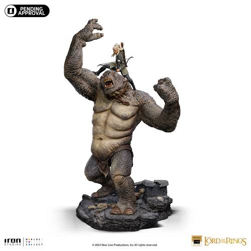 WŁADCA PIERŚCIENI - Jaskiniowy troll i Legolas - Figurka w skali 1/10 71,9 cm