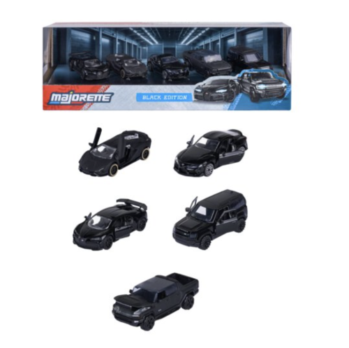 RIDE COOL - Black Edition - Zestaw 5 miniaturowych samochodów - 1:64