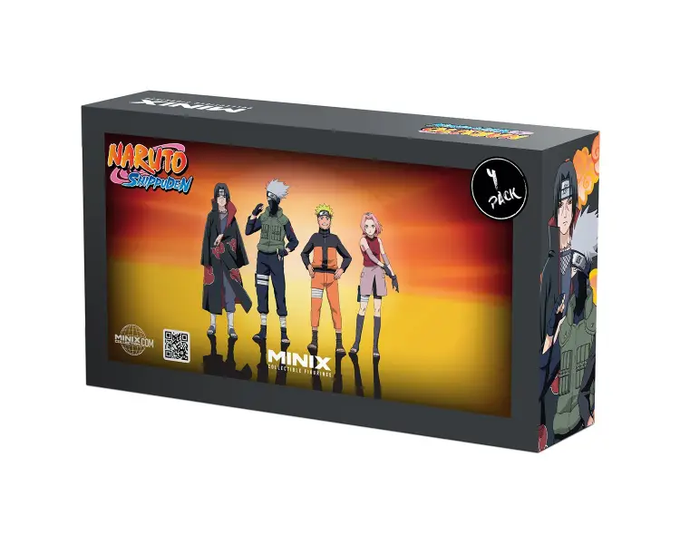 NARUTO SHIPPUDEN - Naruto, Kakashi, Itachi, ... - Zestaw 4 figurek. Minix 7cm