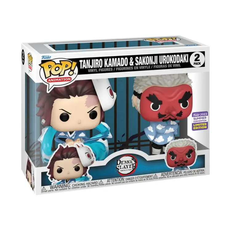 Funko POP! Demon Slayer: Kimetsu no Yaiba - Tanjiro Kamado & Sakonji Urokodaki 2-Pack (SDCC 2023 Exclusive)