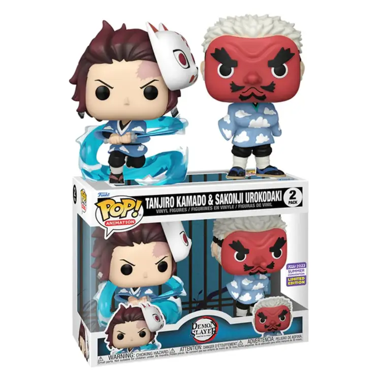 Funko POP! Demon Slayer: Kimetsu no Yaiba - Tanjiro Kamado & Sakonji Urokodaki 2-Pack (SDCC 2023 Exclusive)