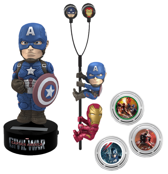 MARVEL - GIFT Set Body Knocker Scalers Hubsnaps - Kapitan Ameryka