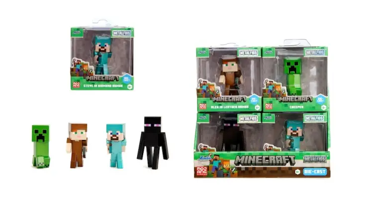 MINECRAFT - Wyświetlacz 2,5-calowych figurek - 4 modele - 12 szt.