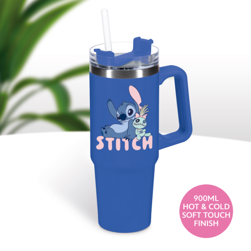 STITCH - Kubek podróżny XL 900ml ze słomką