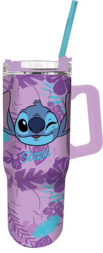 STITCH - Purple Flower - Kubek XXL Rambler - Rozmiar 39Oz