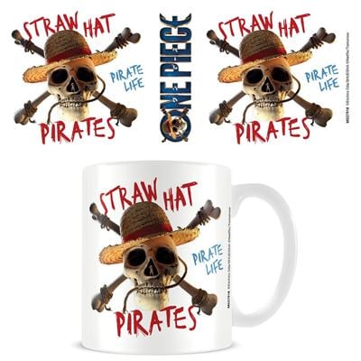 ONE PIECE NETFLIX - Kubek - 315 ml - Słomkowy kapelusz z pirackim emblematem