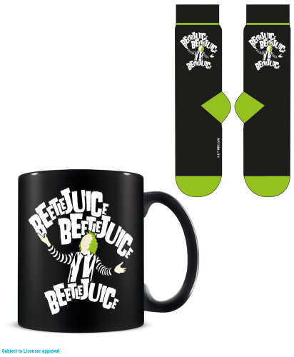 BEETLEJUICE - Beetlejuice Beetlejuice - kubek 315 ml i skarpetki 41-45