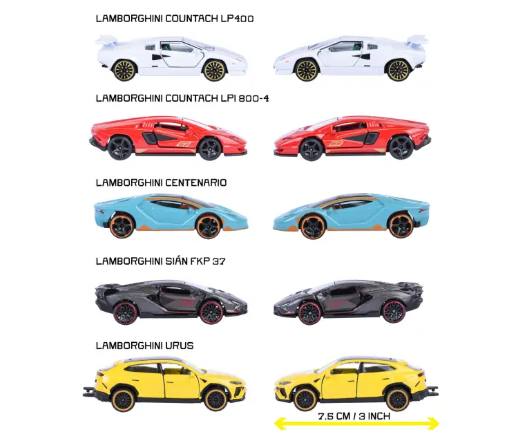 RIDE COOL - Lamborghini - Zestaw 5 miniaturowych samochodów - 1:64