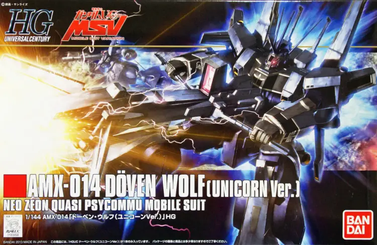 GUNDAM - HGUC 1/144 MX-014 Doven Wolf, wersja z jednorożcem