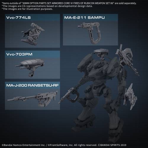 ARMORED CORE VI - Zestaw broni 30 mm 06 - Zestaw modelarski