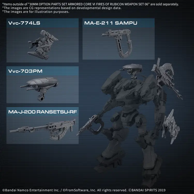 ARMORED CORE VI - Zestaw broni 30 mm 06 - Zestaw modelarski