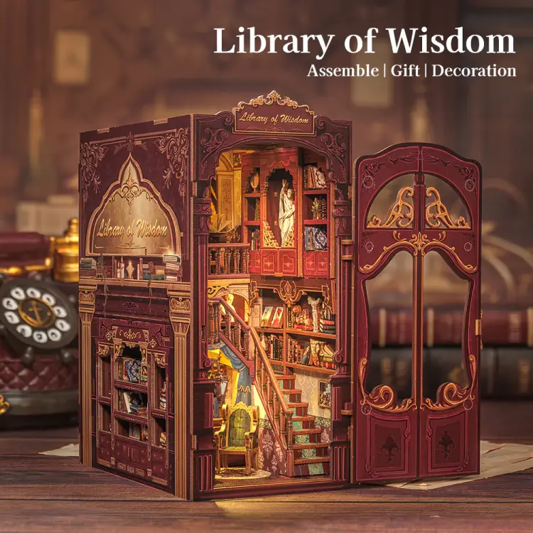 ZESTAW KSIĄŻEK - DIY - Biblioteka Mądrości - 281szt + Oświetlenie LED